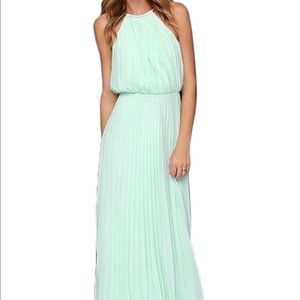 Pleated halter maxi dress